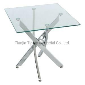 Wholesale Cheap Price Stainless Steel End Table Living Room Glass Side Table