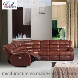 European Living Room Furniture Corner Recliner Leather Sofa