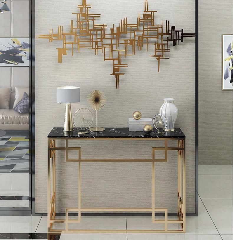 Yuhai Wholesale Morden Luxury Marble Hallway Corner Console Table Decorative Living Room Console Table