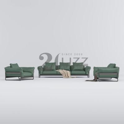 European Modern Design Sectional Geniue Leather Couch Living Room Home Sofa Furniture with Metal Legs