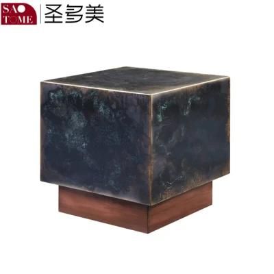 Luxurious Family Living Room Wooden Metal Paint Square Tea Table