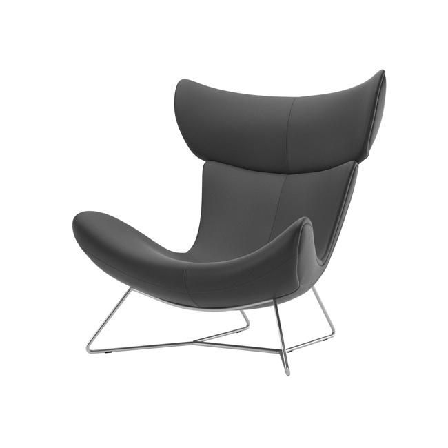 Armchairs Imola Chair with Ottoman in Leaather