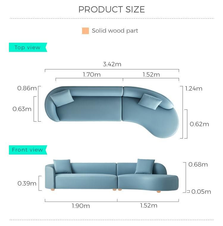 High Back New Living Room Set Modern Fabric Corner Sofa