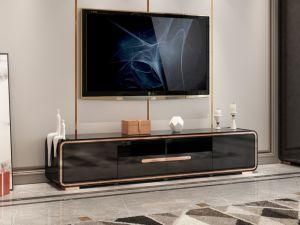 MDF Stainless Steel Living Room TV Stand Hall Cabinet Tempered Glass Modern Home Furniture