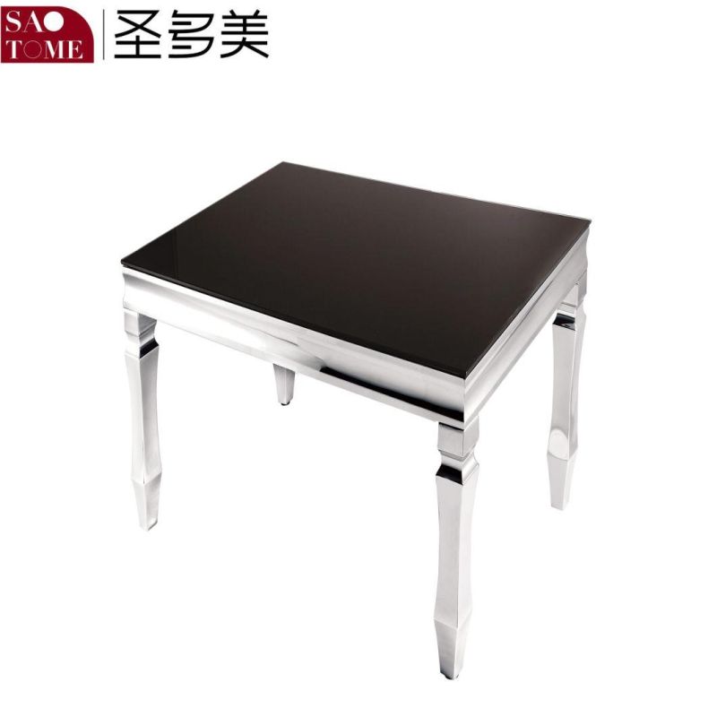 Household Black Glass Small End Table