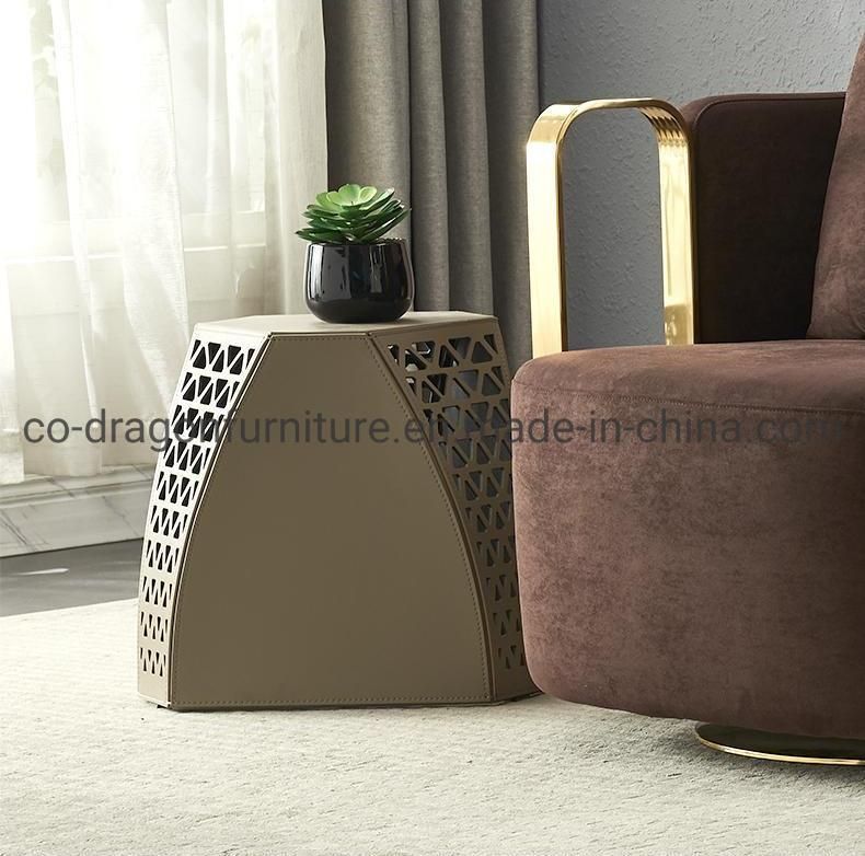 2021 New Design Luxury Leather Side Table for Home Furniture
