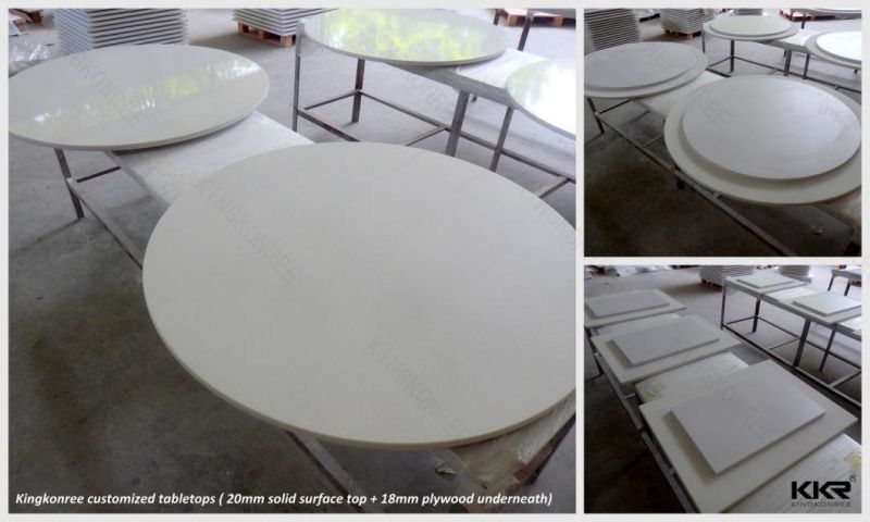 Fancy Warm Green 4 People Rectangle Solid Surface Restaurant Table