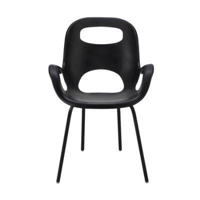 Modern Playful Matte Plastic Chair Dining Room Outdoor Stackable Black Chairs