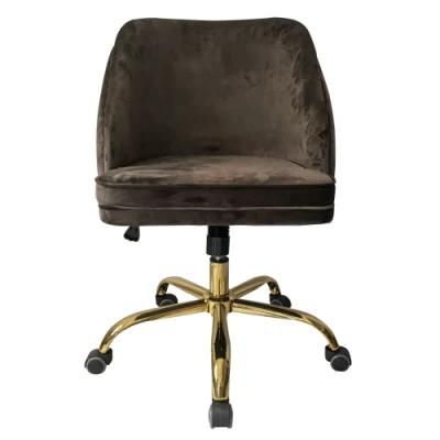 Modern Upholstered Swivel Lounge Chair for Office Living Roong Brown