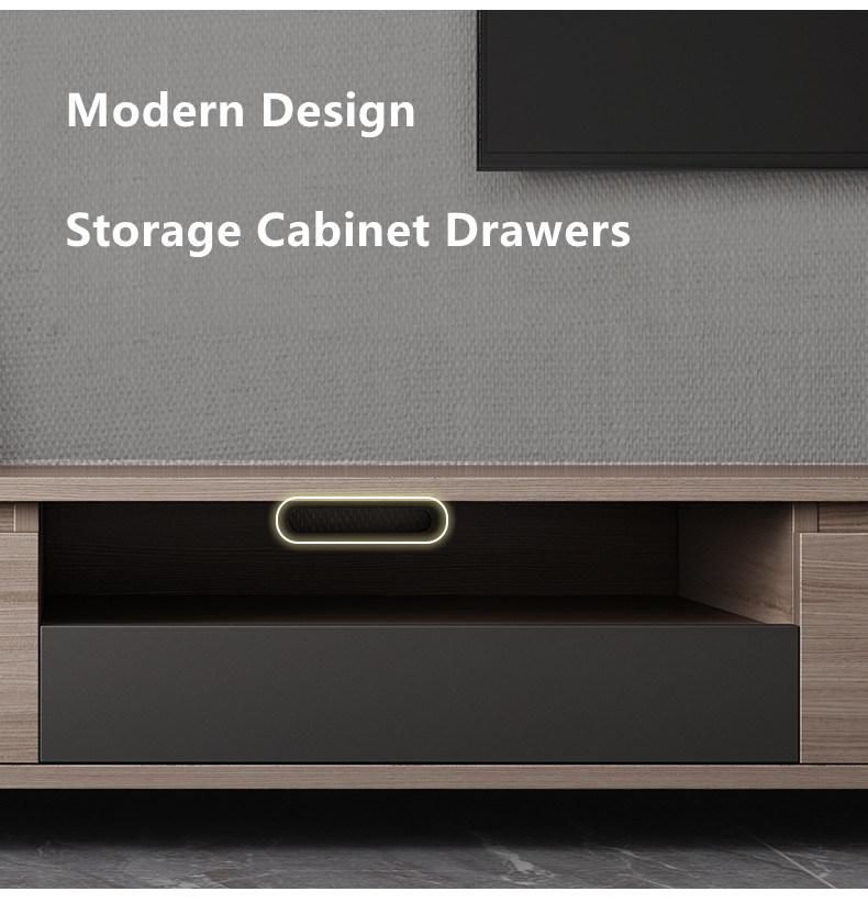 Simple Design Dark Grey Mixed Black Color Living Room Furniture Storage Drawers TV Stand