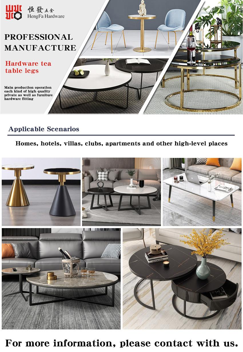 Modern Living Room Combination Furniture Sets Black Matte Iron Frame Marble Side Table