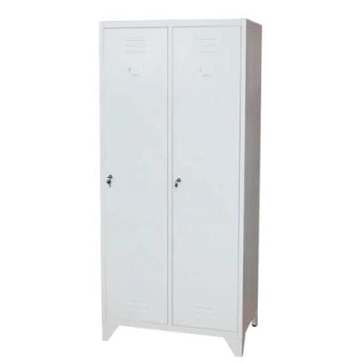 2 Door Metal Locker Steel Lockers Steel Wardrobe with Shelf and Hangers