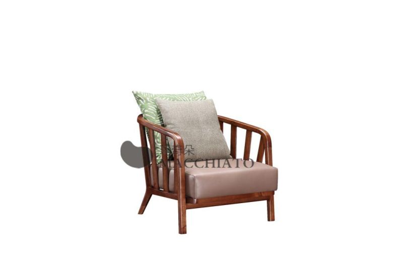 Modern Home Wooden Relax Fabric Chair