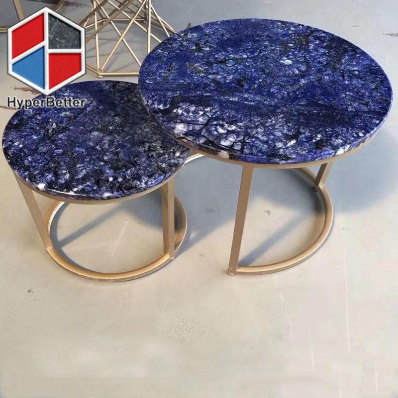 2PCS Set Nest Coffee Tables with Marble Top