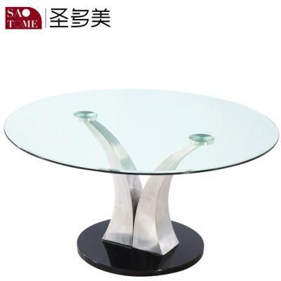 8mm Transparent Glass Top, High Gloss Black MDF 25mm Coffee Table at The Bottom