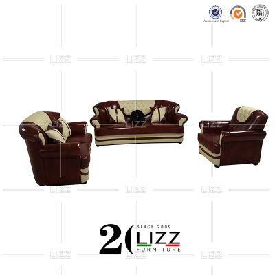 Wholesale Hot Selling Solid Wood Furniture Set Modern Luxury Sectional Geniue Leather Sofa