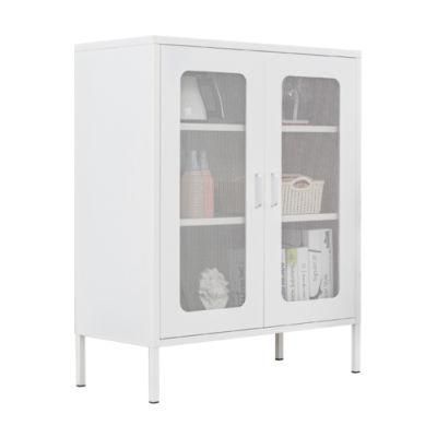 Modern Bathroom Furniture Steel Storage Cabinet Matte White