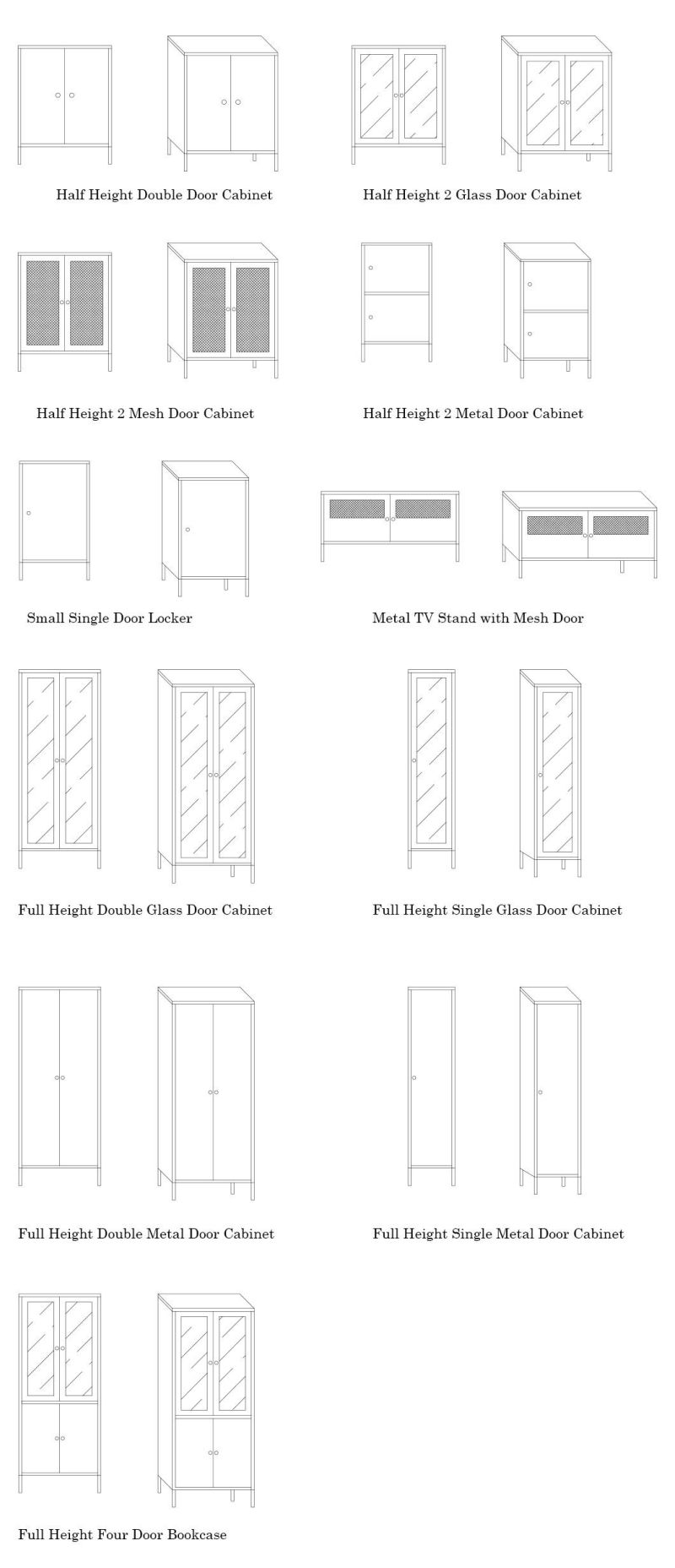 Living Room Storage Units Double Door Metal Locker Steel Cabinet