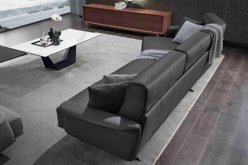 Gainsville Sectional Sofa Set Modern Living Room L Shape Leather Sofa Furniture in Foshan Factory