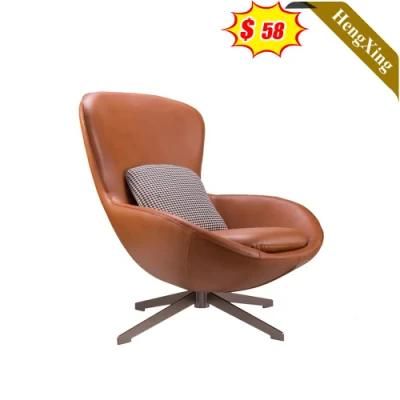 Simple Design Office Brown Color PU Leather Fabric Sofa Chairs Modern Home Living Room Leisure Lounge Chair