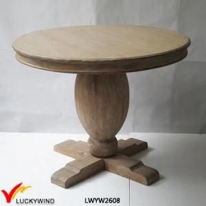 Wood Pedestal Brown Table