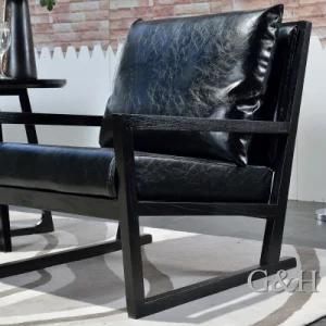 High Density Foam Ash Wood Frame Wood Seat Cushion Chair