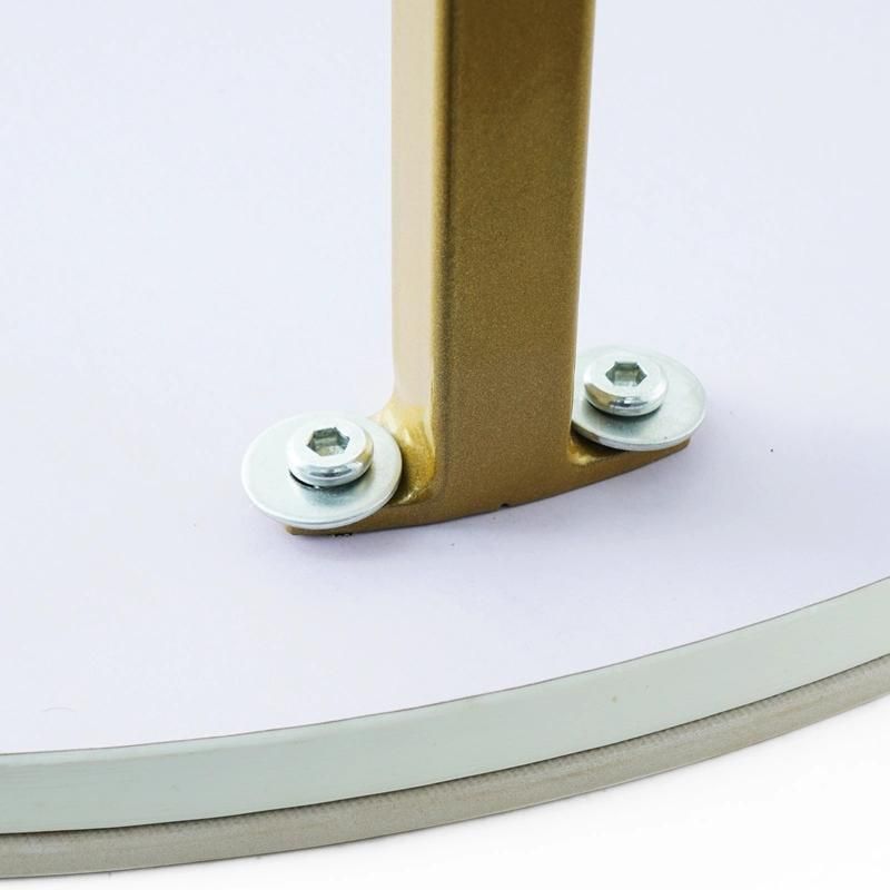 Nordic Light Luxury Modern Simple Golden Metal Legs Creative Center Living Room Furniture Side White Marble Coffee Table