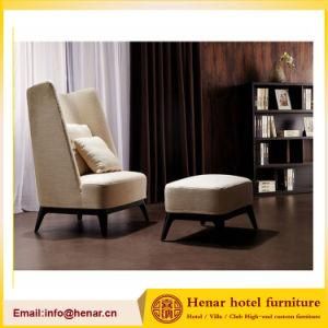 Black Wooden Leg Chaise Loung Ottoman Sofa Wingback Chair