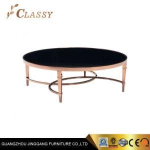 Classy Modern Elite Coffee Table in Rose Gold Stainless Steel Base