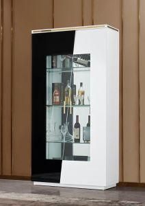 MDF Stainless Steel Living Dining Room Liquor Wine Display Cabinet with Shelf Modern Home Furniture 99226