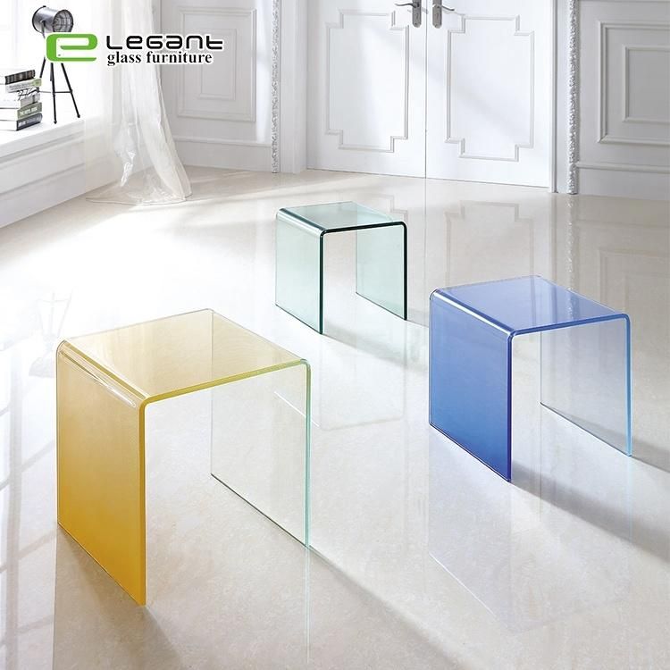 Glass Furniture Crystal Bent Glass Coffee Table Nesting Table