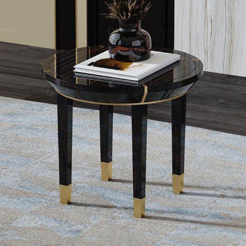 Fancy Black Luxury Nightstand Fixtures LED Light Side Tables