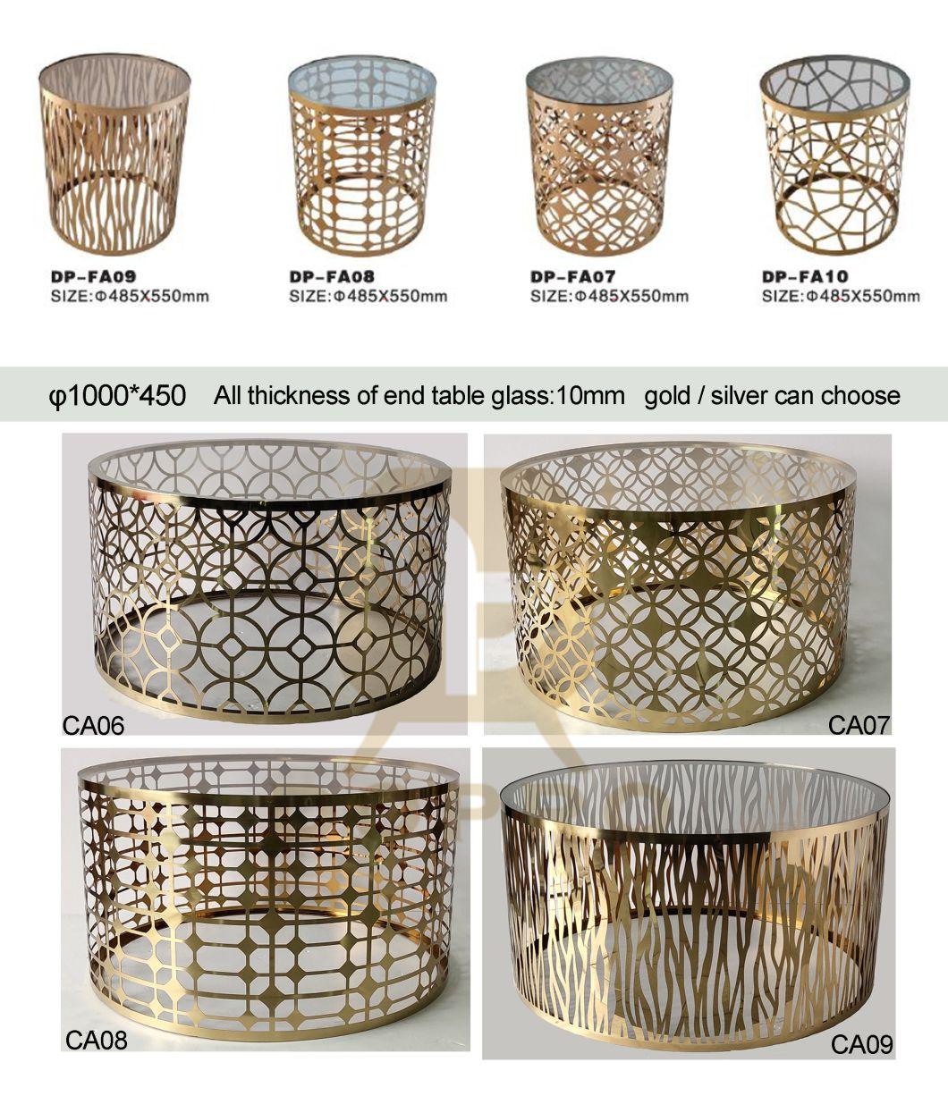 New Chinese Style Laser Cut Stainless Steel Cheap End Table for Home and Hotel