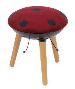Knobby Ladybird Shape Storage Ottoman Chair Velvet Child Stool