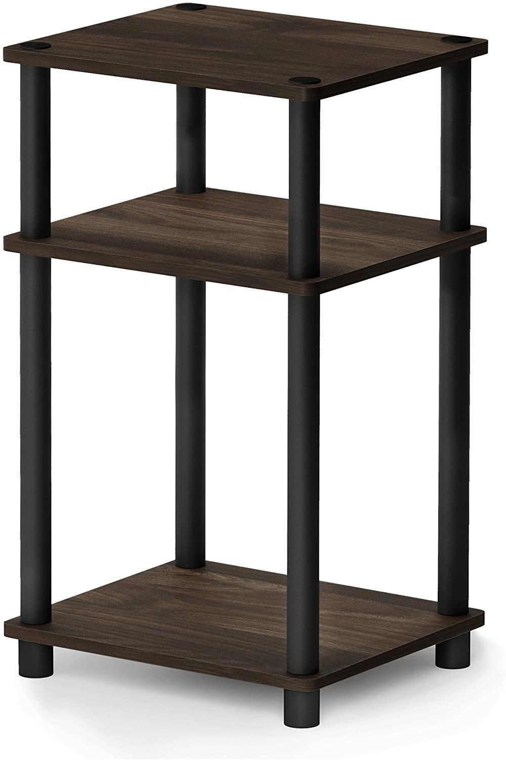 2021 Simple Style Walnut/Black Just 3-Tier End Table