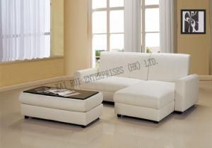 White Modern Semi-PU PVC Folded Corner Sofa Bed