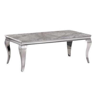 Factory Hot Sale Stainless Steel Base Marble Top Living Room Coffee Table