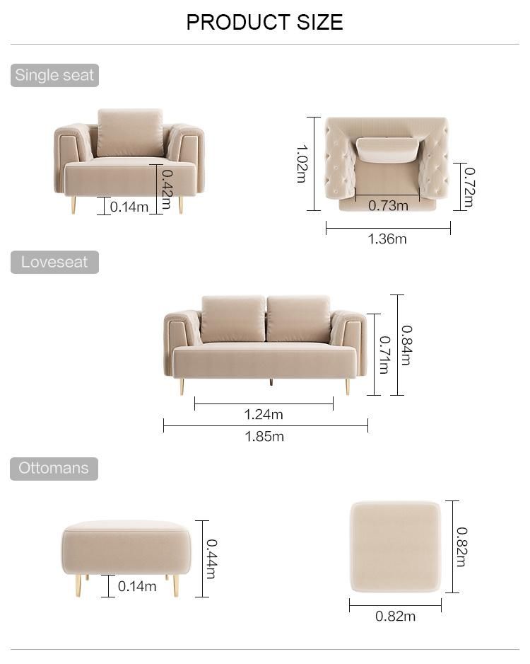 Linsy China Furniture En 1021 1+2+3 Fabric Sectional Sofa Rbc1K