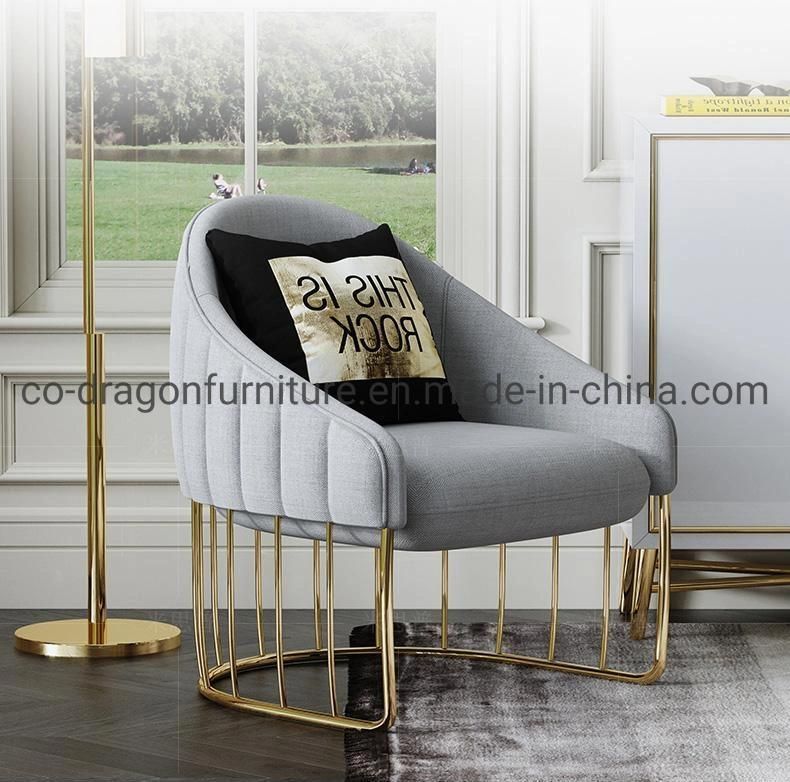 Fashion Luxury Home Furniture Steel Fabric Leisure Chair with Arm