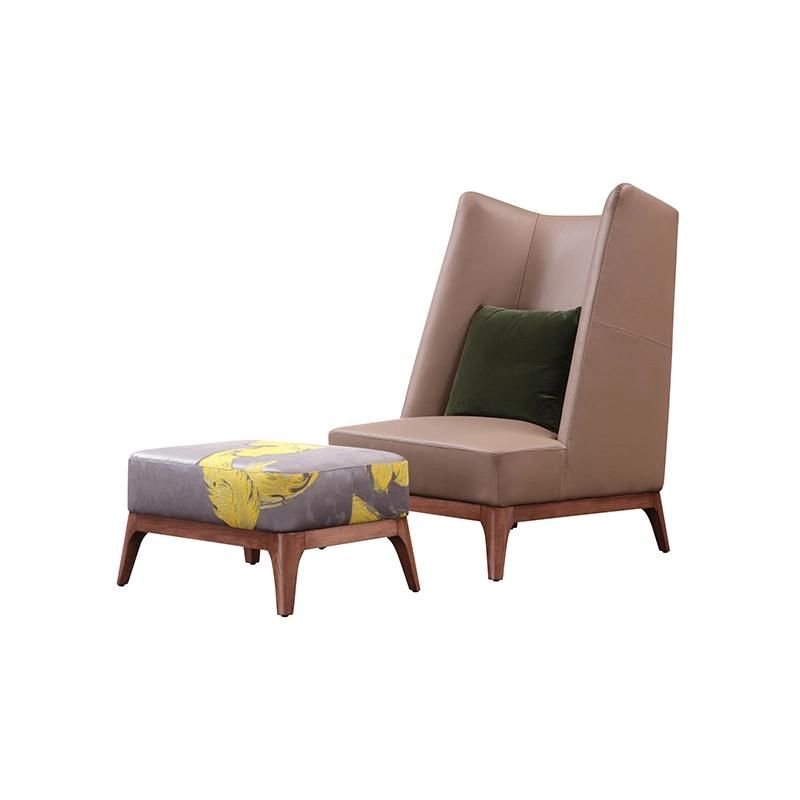 Modern Fabric Chair Home Furniture Living Room Relax Chair with Stool