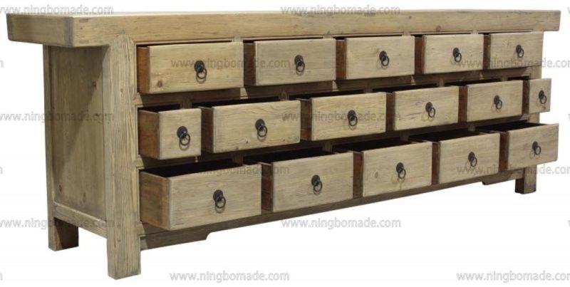 Antique Nordic Classic Furniture Wash Nature Reclaimed Wood Storage Cabinet