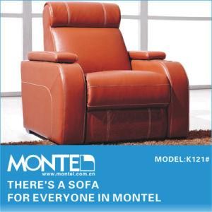 Modern Red Color Leather Recliner Sofa