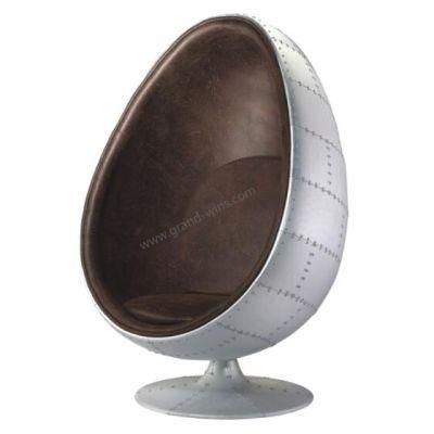 Arne Jacobsen Oval Shape Aluminum Aviator Eggs Pod Lounge Chair