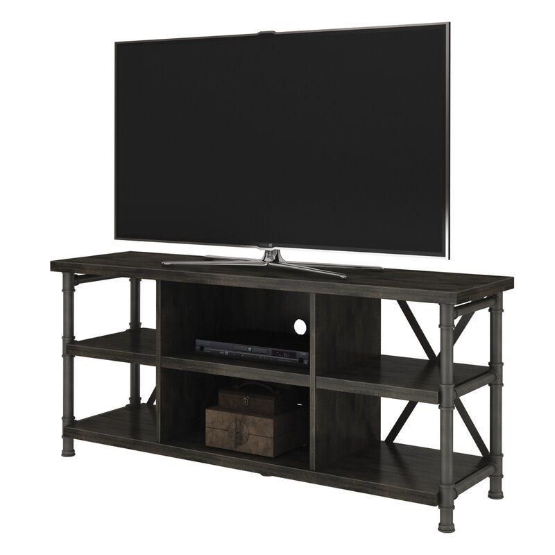 Living Room Furniture Black Finish Lamantia TV Stand for Tvs up to 60 Inches