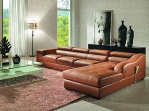 Living Room Good Quanlity Corner Sofa, Geniune Leather Sofa (MSF-08007)