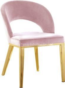 Modern Luxury Velvet Cushion Dining Chair Stainless Steel Living Room Chairs Supplier