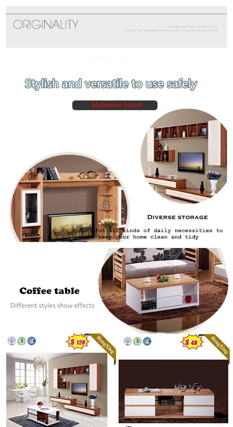 Hot Sale White Color Simple Design Furniture Living Room Coffee Table Wooden TV Stand