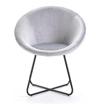 Round Furniture Accent Chair Side Leisure Chair for Living Room Pink Grey