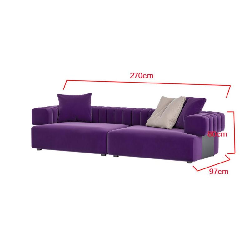 Fashionable Nordic Design Living Room Wood Furniture Sectional Velvet Couch Sofa Set with Sofa Chair