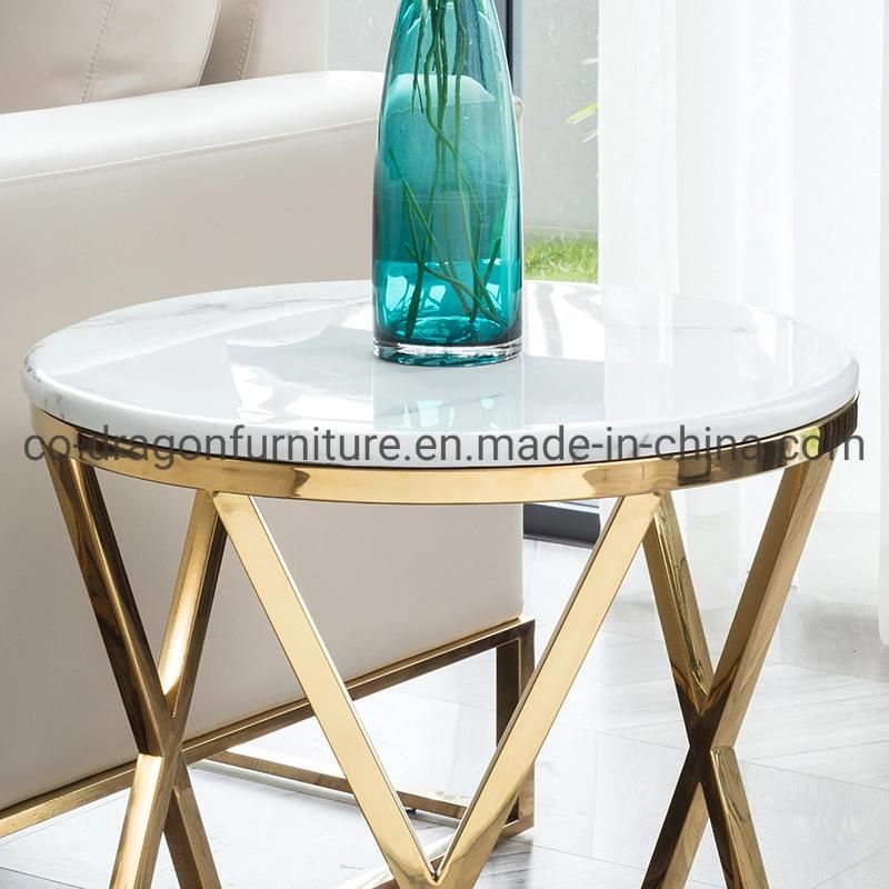 Gold Stainless Steel Side Table with Top for Home Furniture